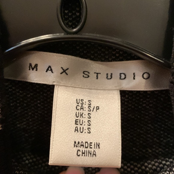 MAX STUDIO Black Cream Windowpane Sweater S - Picture 6 of 7